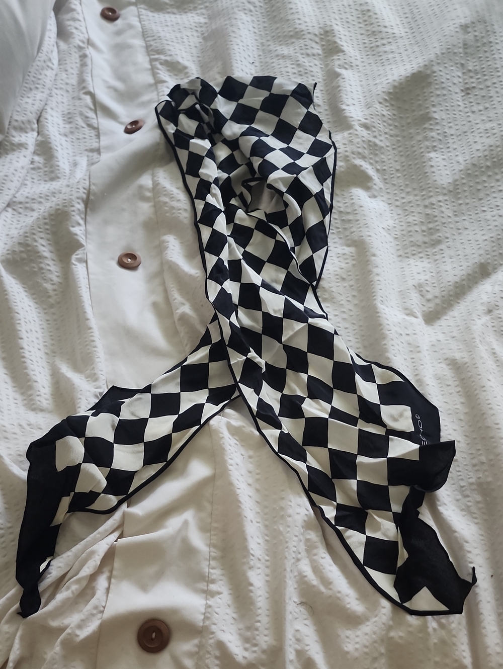 Echo Vintage Scarf Checkered Pattern
